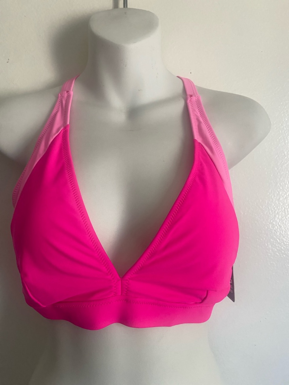 Women's Hot Pink Triangle Bralette with Racerback Straps